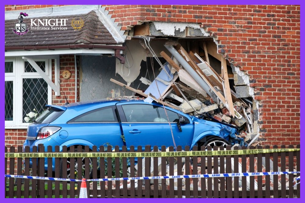car crashes in house